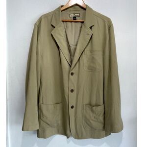 Tommy Bahama silk blazer tan casual vacation resort wear quiet luxury men XL